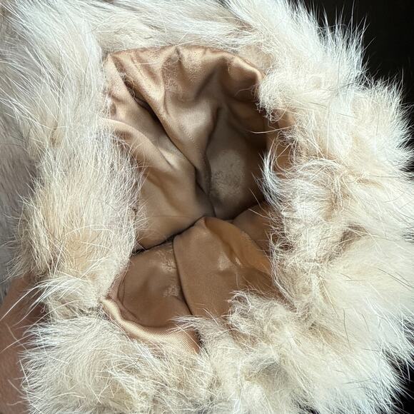 Vintage SAGA Fox Fur Coat Beige Blonde Made in Korea Size 8 Genuine Real Fur - Picture 12 of 16